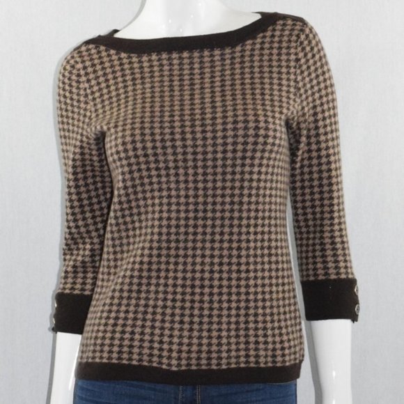 brown houndstooth sweater